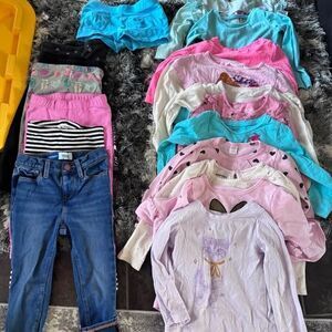 18 pieces size 2T girls legging pants and long sleeve shirts winter bundle EUC